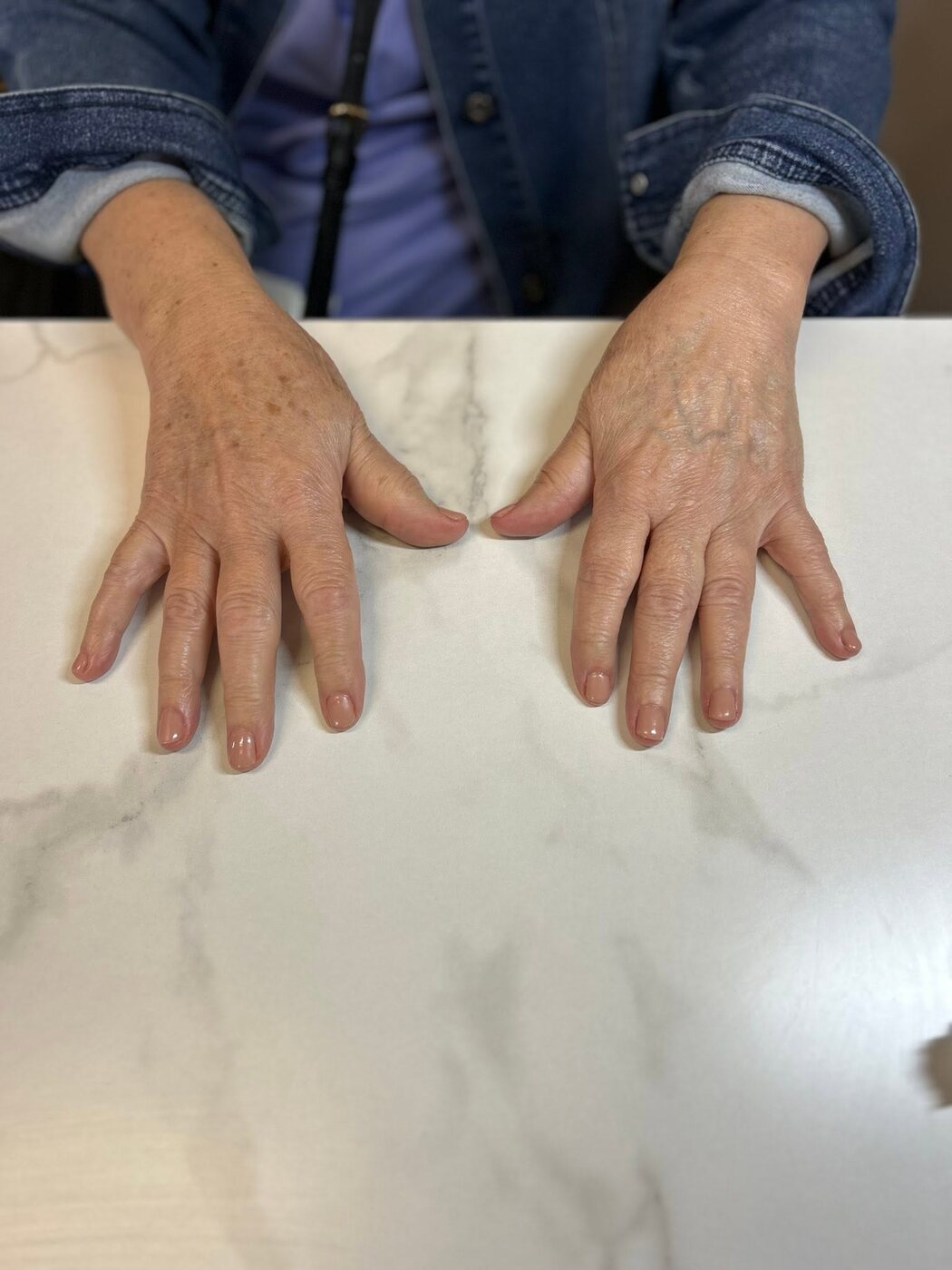 Natural nude gel manicure